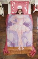 🎀 pink twin ultra soft microfiber 2-piece comforter sham set: dream big ballerina logo