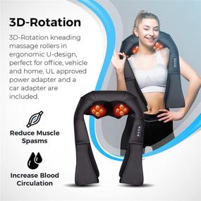 img 2 attached to 🔥 Shiatsu Neck and Back Shoulder Massager with Heat by Dr. Franklyn - Deep Tissue 3D Kneading Massager for Neck, Back, Shoulders, Feet & Legs - Full Body Massage - Home, Car, and Office Use