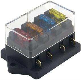 img 3 attached to 🚗 ZOOKOTO 12V/24V 4 Way Car Auto Blade Fuse Board Box Holder with 5A/10A/15A/20A Fuses - Efficient and Standard