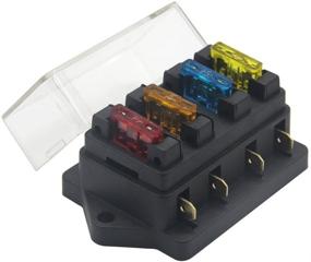 img 4 attached to 🚗 ZOOKOTO 12V/24V 4 Way Car Auto Blade Fuse Board Box Holder with 5A/10A/15A/20A Fuses - Efficient and Standard