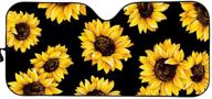 🌻 for u designs car windshield sun shade - sunflower print | uv ray blocking sun visor protector | vehicle sunshade to maintain cool temperature logo