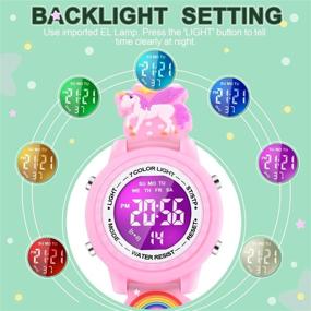 img 2 attached to 🎁 VAPCUFF 3D Cartoon Waterproof Kids Watches with Alarm - Perfect Gifts for Girls Age 3-10, A Must-Have Toy!