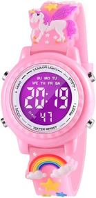 img 4 attached to 🎁 VAPCUFF 3D Cartoon Waterproof Kids Watches with Alarm - Perfect Gifts for Girls Age 3-10, A Must-Have Toy!