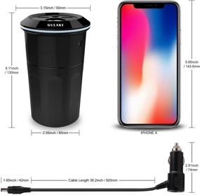 img 1 attached to 🚗✨ Gulaki Car Diffuser Essential Oils - Multifunction Cool Mist Car Humidifier with USB Ports and Car Charger Socket (Black): Enhance your driving experience with refreshing scents and convenient charging options