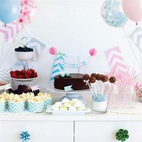 img 2 attached to Декорации "Gender Reveal Decorations by Pop Fizz Designs" - набор из 24-х розовых и голубых конфетти шариков.