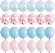 декорации "gender reveal decorations by pop fizz designs" - набор из 24-х розовых и голубых конфетти шариков. логотип