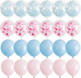 img 4 attached to Декорации "Gender Reveal Decorations by Pop Fizz Designs" - набор из 24-х розовых и голубых конфетти шариков.