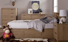 img 2 attached to 🌳 South Shore Fynn 2-Drawer Nightstand: Rustic Oak, Contemporary Design for Stylish Bedroom Décor