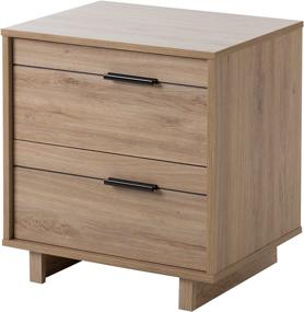 img 4 attached to 🌳 South Shore Fynn 2-Drawer Nightstand: Rustic Oak, Contemporary Design for Stylish Bedroom Décor