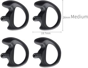 img 3 attached to JUYODE Surveillance Earmold Radio Earpiece - Soft Silicone Acoustic Tube 🎧 Ear Tips Replacements (2 Pairs, Black, Medium) for Both Right and Left Ears