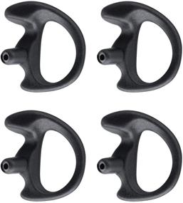 img 4 attached to JUYODE Surveillance Earmold Radio Earpiece - Soft Silicone Acoustic Tube 🎧 Ear Tips Replacements (2 Pairs, Black, Medium) for Both Right and Left Ears