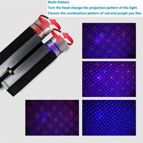 img 1 attached to 🌟 LED Star Night Lights Projector: USB-Powered, Sound Activated 3 Modes for Car or Home Decor - Red/Violet Blue