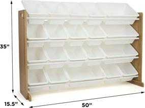 img 2 attached to 🧸 Toy Organizer with 20 Bins for Humble Crew, Natural/White