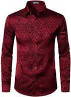 👔 zeroyaa hipster jacquard zlcl32 burgundy x large men's clothing and shirts: stylish fashion for the modern gentleman logo