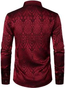 img 2 attached to 👔 ZEROYAA Hipster Jacquard ZLCL32 Burgundy X Large Men's Clothing and Shirts: Stylish Fashion for the Modern Gentleman