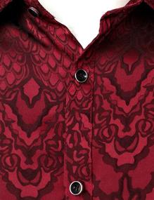 img 1 attached to 👔 ZEROYAA Hipster Jacquard ZLCL32 Burgundy X Large Men's Clothing and Shirts: Stylish Fashion for the Modern Gentleman