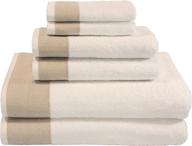 🛁 luxe lunasidus venice 6-piece turkish combed cotton towel sets: beige jacquard elegance logo