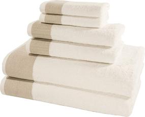 img 1 attached to 🛁 LUXE LUNASIDUS Venice 6-Piece Turkish Combed Cotton Towel Sets: Beige Jacquard Elegance