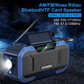 img 2 attached to 📻 LAMA Emergency Radio: Portable Wireless Speaker with NOAA Weather and Hand Crank, AM/FM, Ideal for Household and Outdoor (Blue)