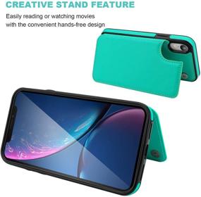 img 1 attached to 📱 Protective iPhone XR Wallet Case with Card Holder | Stylish PU Leather Kickstand & Card Slots | Double Magnetic Clasp & Shockproof Cover | 6.1 Inch (Green)