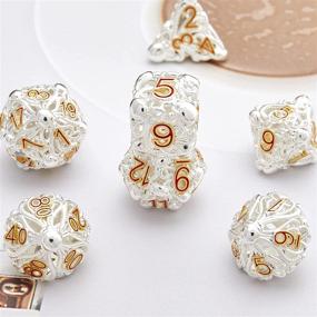 img 4 attached to 🎲 Hollow Metal Dice Sets - Perfect Gifts for DND, RPG, MTG, Table Games, and Math Teaching