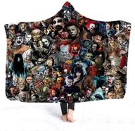 🧛 alzero hooded blanket: unleash the horror with mysterious character & gothic sherpa fleece, adult wearable microfiber throw blanket (78.7x59inch, a) logo