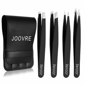 img 4 attached to 💅 4-Piece Eyebrow Kit Beauty Tools Set with Leather Storage Bag – Ideal for Eyebrow & Nail Trimming, False Eyelashes Application