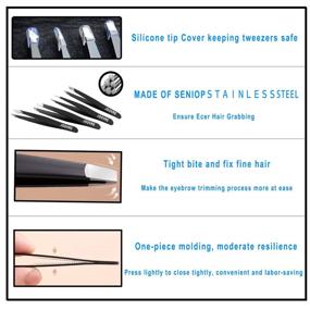 img 1 attached to 💅 4-Piece Eyebrow Kit Beauty Tools Set with Leather Storage Bag – Ideal for Eyebrow & Nail Trimming, False Eyelashes Application