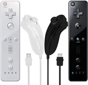 img 1 attached to 🎮 Enhance Your Wii Gaming Experience with LUXMO Wii Nunchuck Controller 2 Pack: Black + White