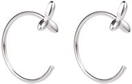 🍀 sterling silver clover half hoop earrings: simple and stylish cuff wrap huggies for women, hypoallergenic and chic logo