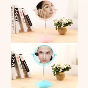 img 1 attached to 💄 Makeup Vanity Mirror - Dual-Sided 2X Magnifying Swivel Natural Daylight(Pink)