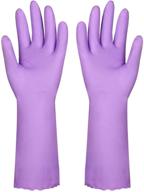 dishwashing cleaning gloves: latex-free, cotton lining, 2 pairs (purple, large) - ultimate kitchen glove solution! logo