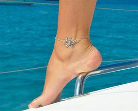 img 3 attached to 🌊 Set of 12 Starain Anklets for Women and Girls - Gold and Silver Ankle Bracelets with Beach-themed Turtle and Elephant Chains - Adjustable Foot Jewelry