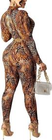 img 2 attached to 🐆 Ekaliy Women's Sexy Leopard Print Two Piece Jumpsuit Set: Deep V Neck Crop Top and Bodycon Long Pants