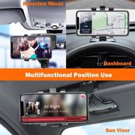 1200° rotation universal car phone mount - multifunctional dashboard holder for 3-7 inch smartphones, black logo