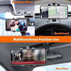 img 4 attached to 1200° Rotation Universal Car Phone Mount - Multifunctional Dashboard Holder for 3-7 inch Smartphones, Black