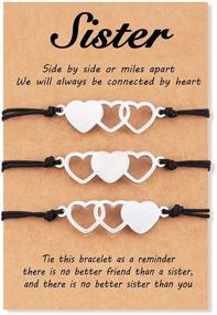 img 4 attached to Sister Bracelet Set - Tarsus Matching Heart Jewelry Gifts for Women, Twins, and Daughters (2/3/4Pcs)