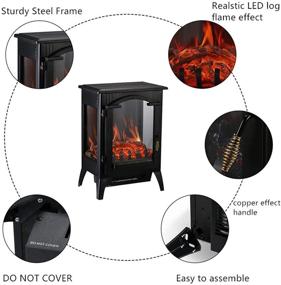 img 3 attached to 🔥 DOIT Electric Fireplace: 16-Inch Infrared Stove Heater with Realistic 3D Flame Effect | 1500W Portable Freestanding Heater for Indoor Use