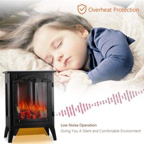 img 2 attached to 🔥 DOIT Electric Fireplace: 16-Inch Infrared Stove Heater with Realistic 3D Flame Effect | 1500W Portable Freestanding Heater for Indoor Use