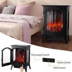 img 1 attached to 🔥 DOIT Electric Fireplace: 16-Inch Infrared Stove Heater with Realistic 3D Flame Effect | 1500W Portable Freestanding Heater for Indoor Use