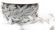 ✂️ craft making and scrap booking leaf garland ribbon trims, 30 yards roll - metallic silver, ideal for seo logo
