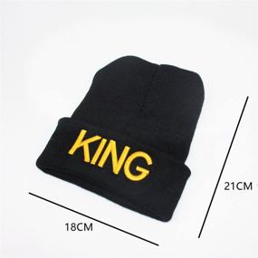 img 1 attached to 👑 2PCS MIUNIKO Fashion King and Queen Skullies Hood Winter Warm Caps – Couple's Sport Beanie Hats