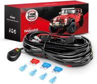 ⚡ powerful 16awg off-road led light bar wiring harness kit with 12v relay on/off rocker switch - 2 leads, 2 years warranty from nilight logo