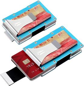 img 2 attached to 🔒 RFID Blocking Aluminum Minimalist Wallet for Women and Men, with Anti-Theft Technology