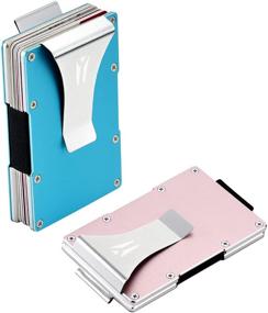 img 3 attached to 🔒 RFID Blocking Aluminum Minimalist Wallet for Women and Men, with Anti-Theft Technology