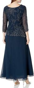 img 1 attached to 💃 J Kara Plus Size Women's Floral Beaded Long Dress with Sheer Sleeves