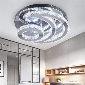 img 3 attached to Enhance Your Space with CXGLEAMING Modern Crystal Chandelier: LED Moon 💡 Crystal Ceiling Light - Stunning Pendant Lighting for Dining, Bathroom, Bedroom, Living Room