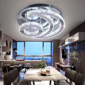 img 1 attached to Enhance Your Space with CXGLEAMING Modern Crystal Chandelier: LED Moon 💡 Crystal Ceiling Light - Stunning Pendant Lighting for Dining, Bathroom, Bedroom, Living Room