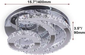 img 2 attached to Enhance Your Space with CXGLEAMING Modern Crystal Chandelier: LED Moon 💡 Crystal Ceiling Light - Stunning Pendant Lighting for Dining, Bathroom, Bedroom, Living Room