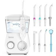 💧 belmint water flosser: powerful countertop oral irrigator for effective teeth cleaning - ideal for braces & bridges – 10 adjustable jet pressures, 8 multifunctional tips, 600ml capacity logo